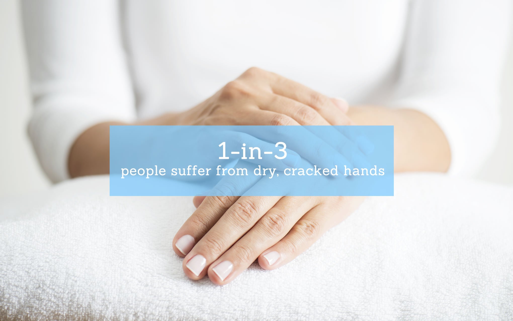 1 in 3 people suffer from dry, cracked hands.